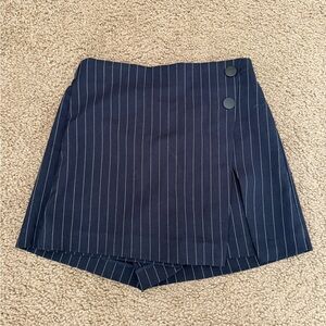 Navy Pinstripe Skort